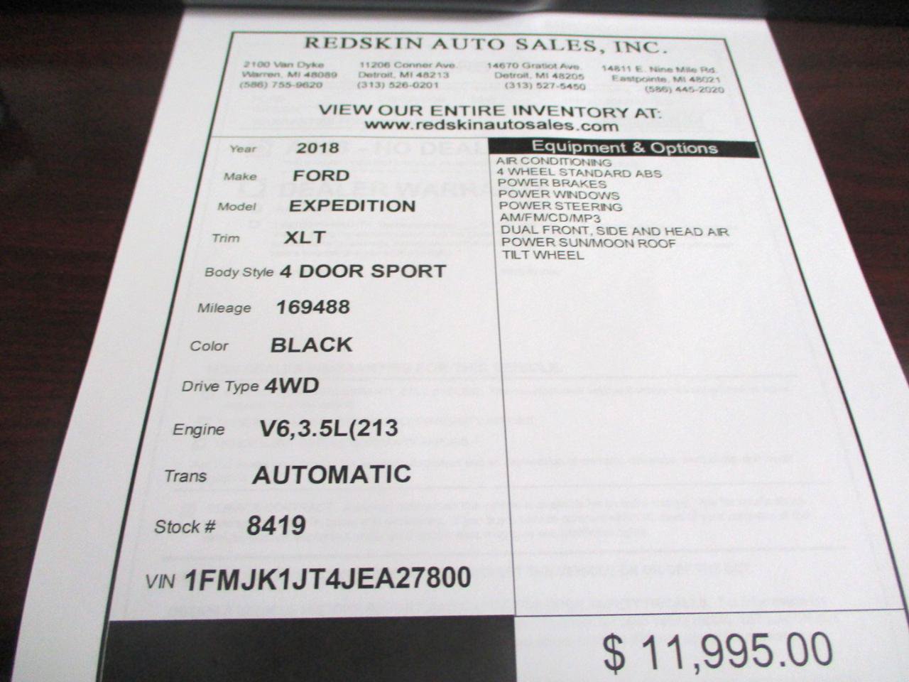 Used 2018 Ford Expedition Max XLT w/ Equipment Group 201A AWD/4WD image 17