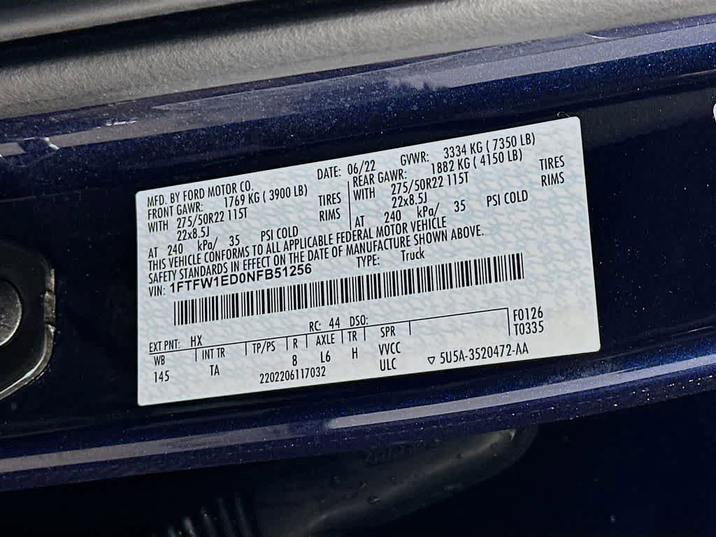 Certified 2022 Ford F150 Limited image 23