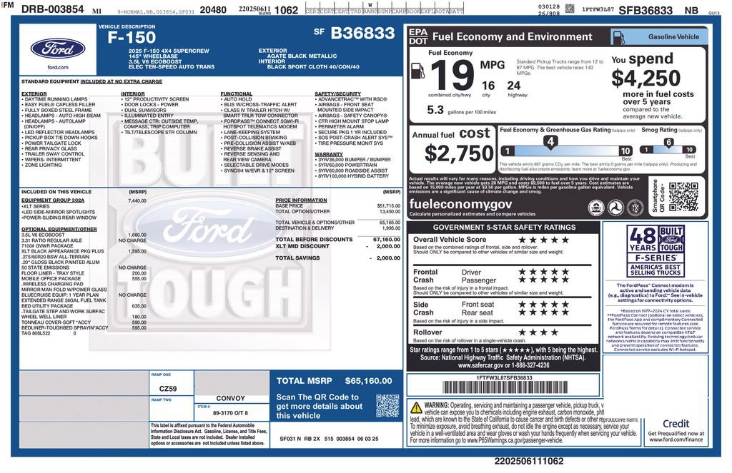 Used 2025 Ford F150 XLT w/ Equipment Group 302A MID AWD/4WD image 15