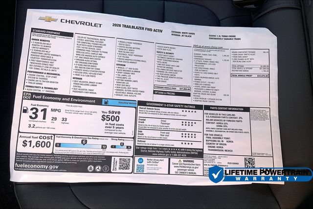 New 2026 Chevrolet TrailBlazer ACTIV w/ Convenience Package FWD image 15