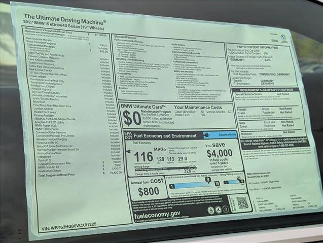 New 2027 BMW i5 eDrive40 w/ Convenience Package RWD image 18