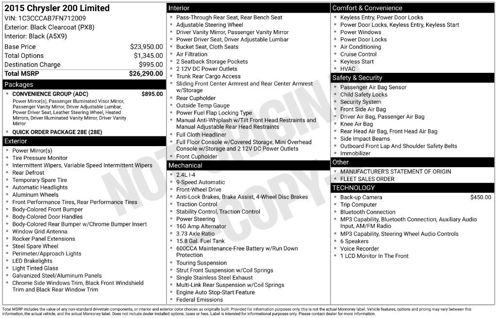 Used 2015 Chrysler 200 Limited w/ Convenience Group FWD image 6