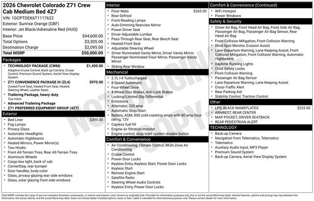 New 2026 Chevrolet Colorado Z71 w/ Technology Package image 35