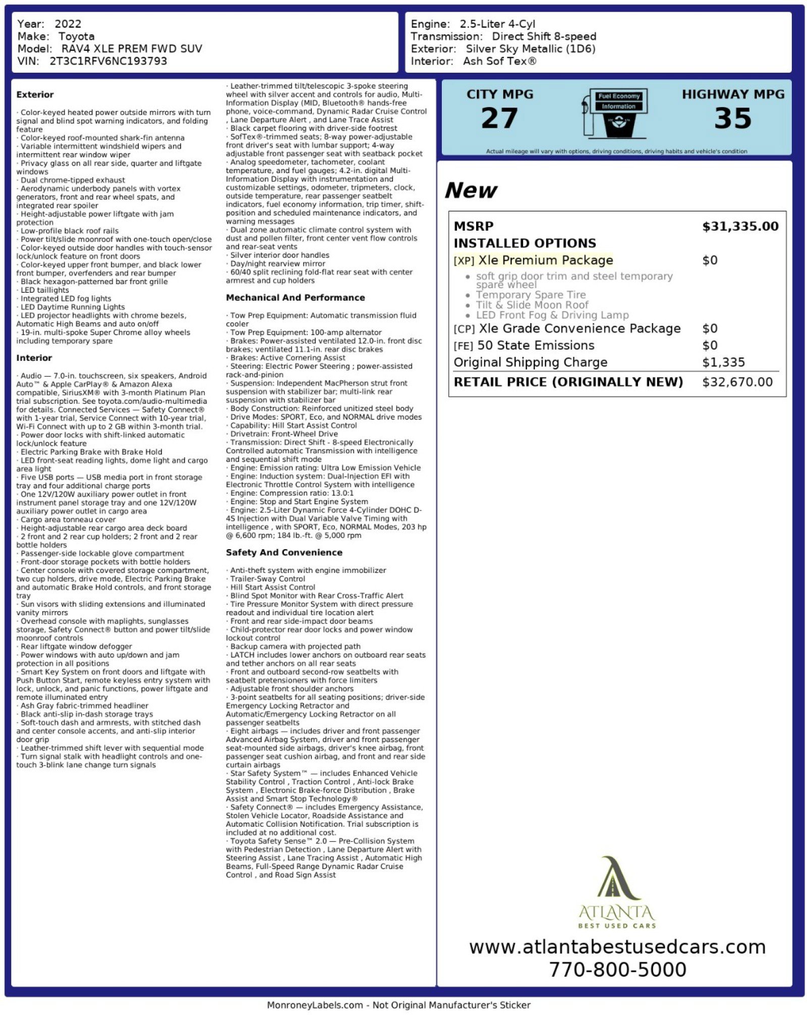 Used 2022 Toyota RAV4 XLE Premium image 52