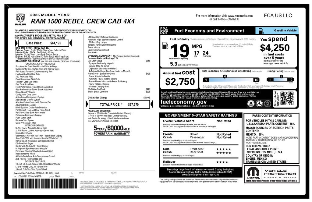 Used 2025 RAM 1500 Rebel w/ Bed Utility Group AWD/4WD image 4