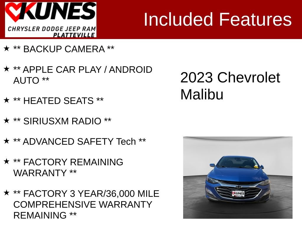 Used 2023 Chevrolet Malibu LT w/ LPO, Floor Liner Package FWD image 2