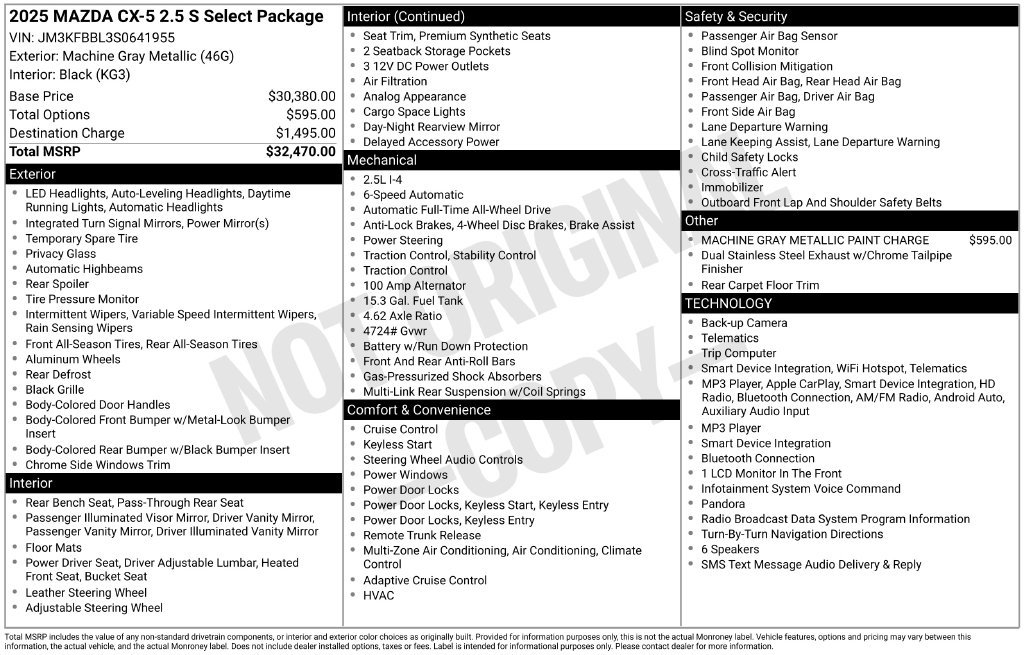 Used 2025 MAZDA CX-5 AWD 2.5 S w/ Select Package image 38