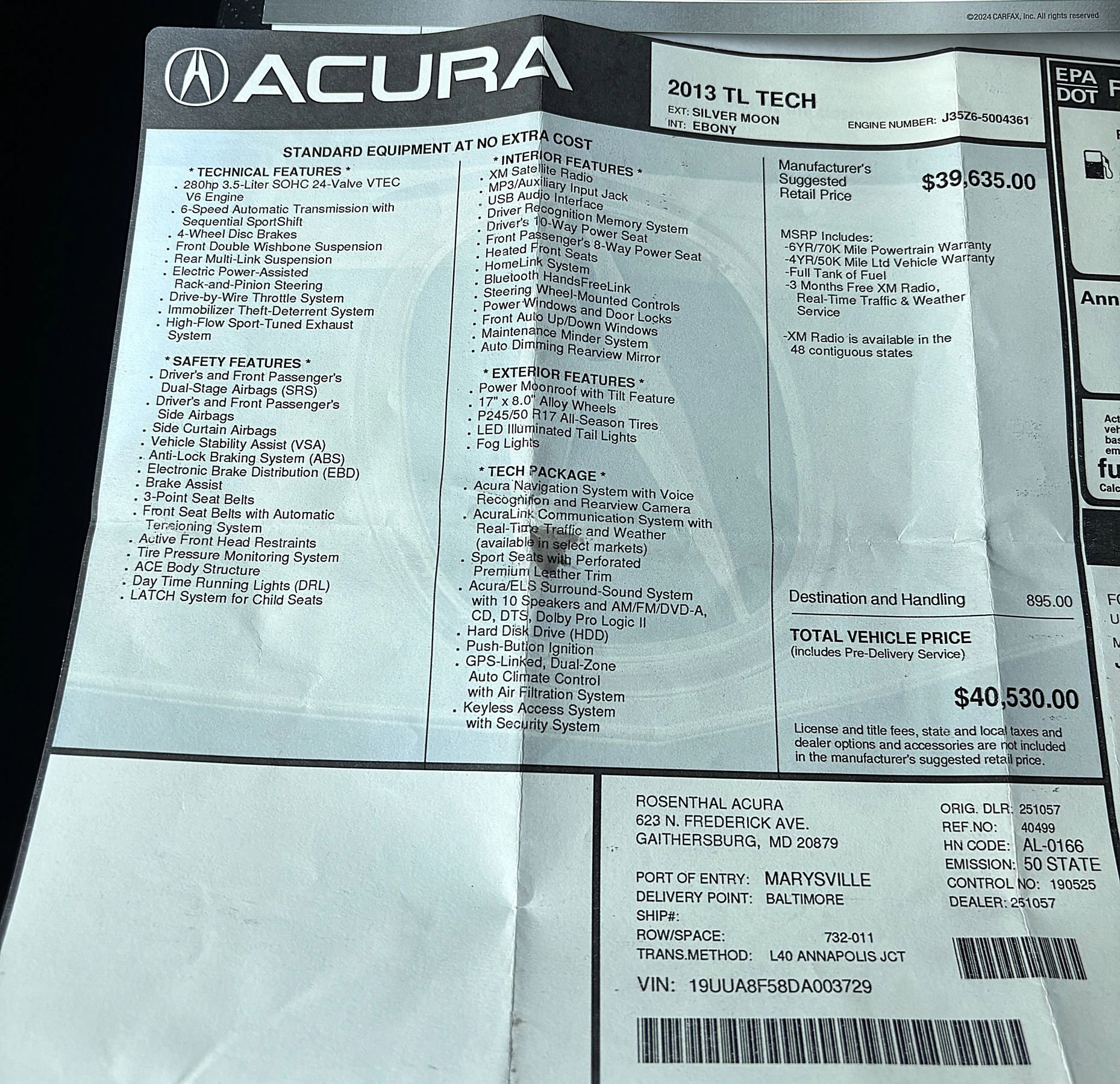 Used 2013 Acura TL w/ Technology Package FWD image 27