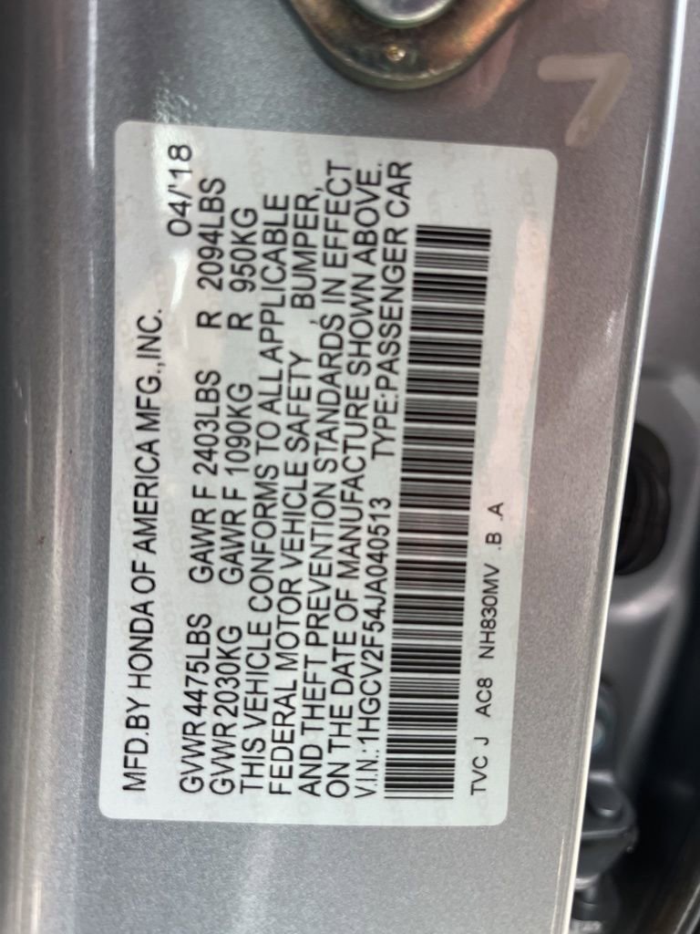 Certified 2018 Honda Accord EX-L image 9