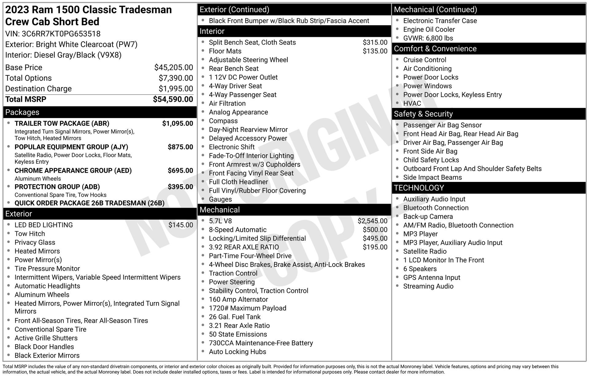 Used 2023 RAM 1500 Tradesman w/ Trailer Tow Package AWD/4WD image 4