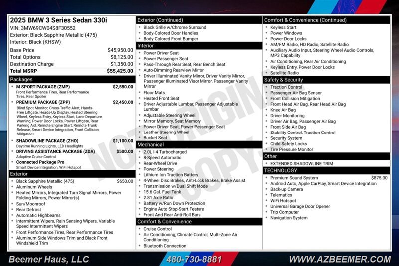 Used 2025 BMW 330i Sedan w/ M Sport Package RWD image 3