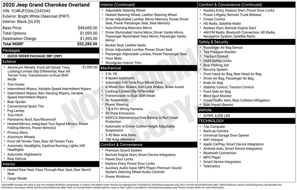 Certified 2020 Jeep Grand Cherokee Overland image 8