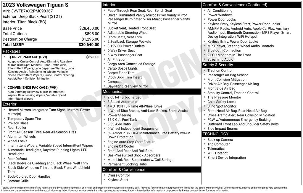 Used 2023 Volkswagen Tiguan S w/ IQ.Drive Package image 9