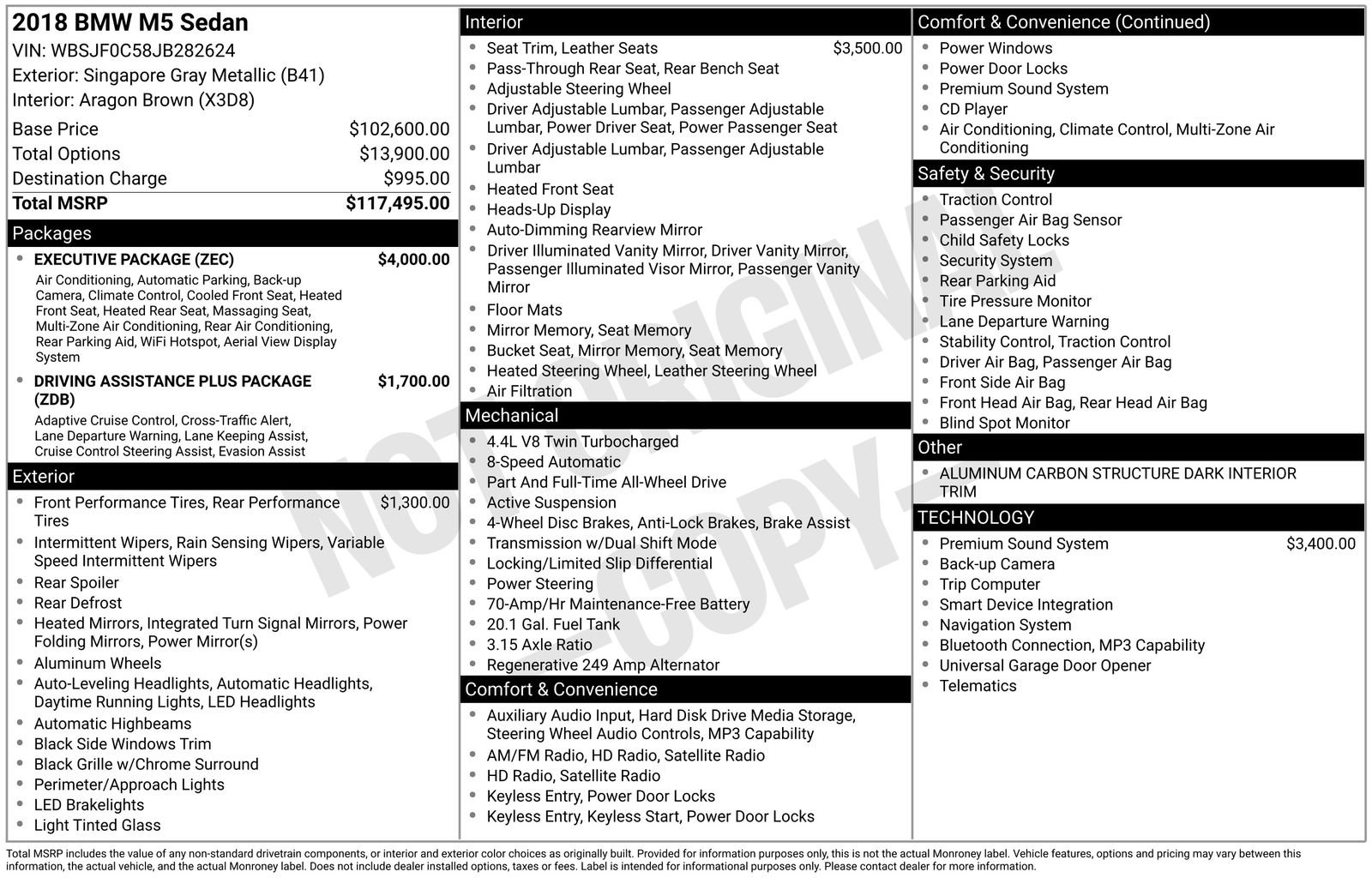 Used 2018 BMW M5 w/ Executive Package image 12