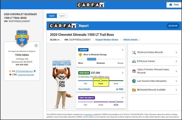 Used 2020 Chevrolet Silverado 1500 LT Trail Boss w/ Convenience Package image 10