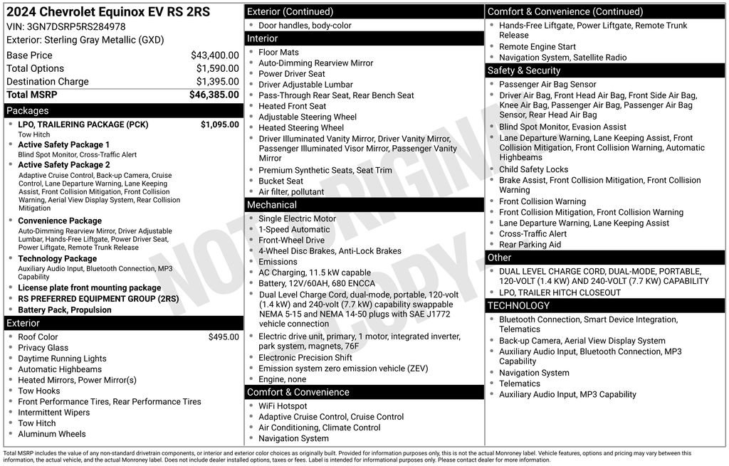 Used 2024 Chevrolet Equinox EV RS w/ LPO, Trailering Package FWD image 5