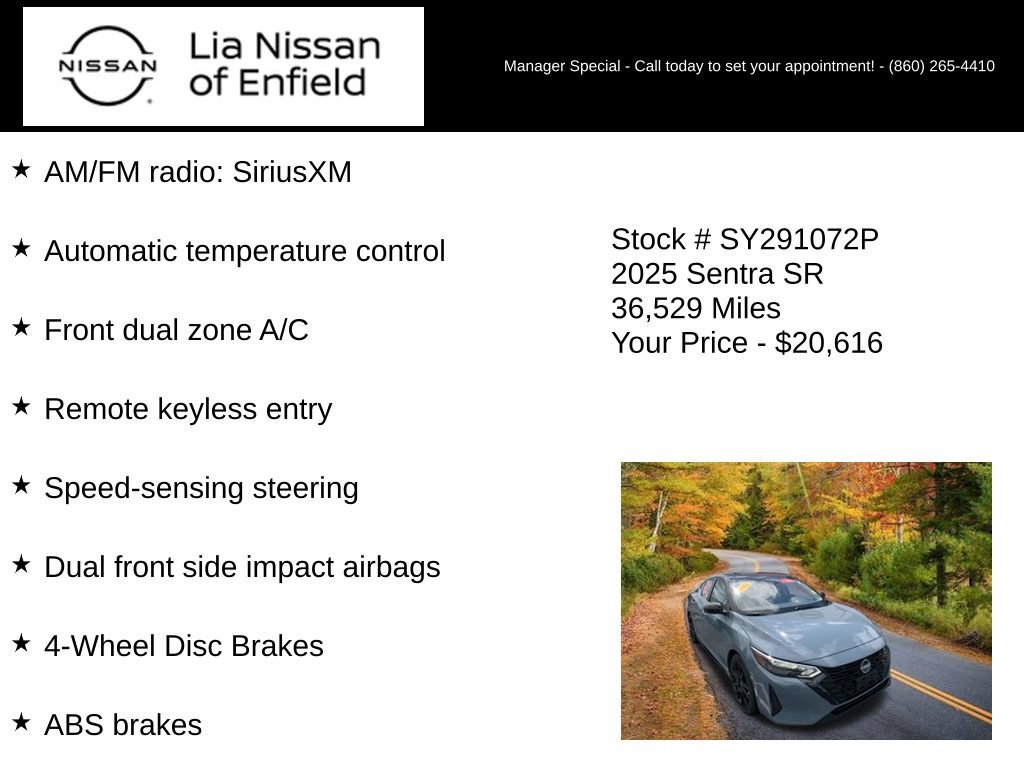 Certified 2025 Nissan Sentra SR w/ Midnight Edition FWD image 15