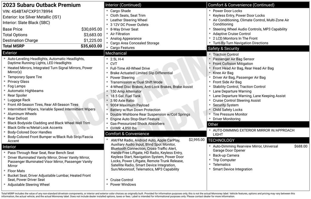 Used 2023 Subaru Outback Premium image 19