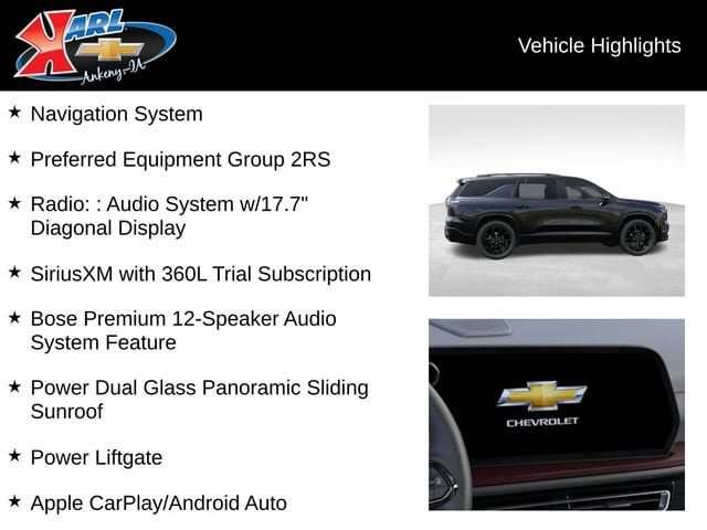 New 2026 Chevrolet Traverse RS AWD/4WD image 3