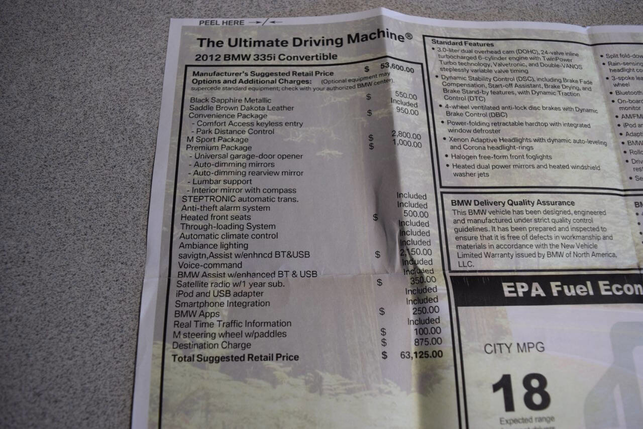 Used 2012 BMW 335i Convertible image 97