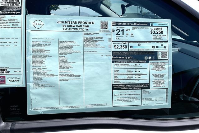 New 2026 Nissan Frontier SV w/ Tow Package RWD image 13