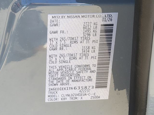 New 2026 Nissan Frontier PRO-4X w/ Pro-4x Convenience Package AWD/4WD image 11