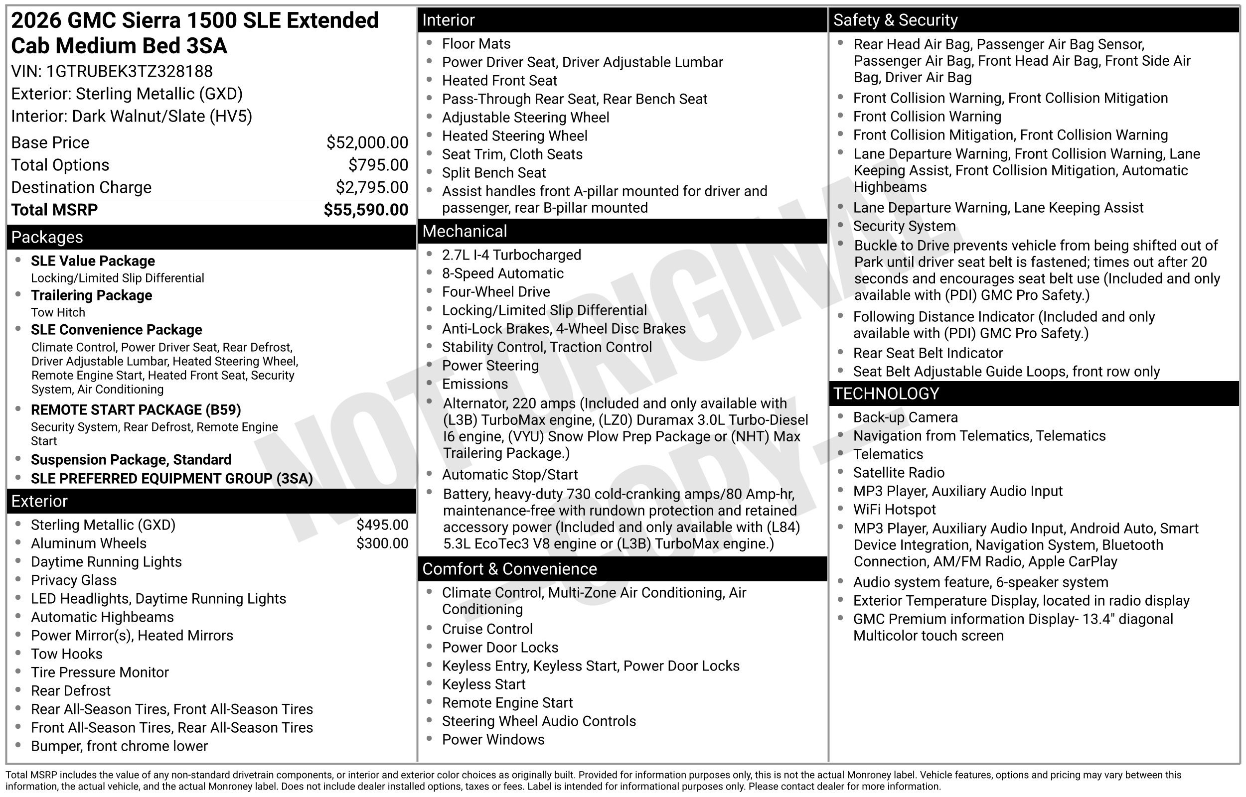 New 2026 GMC Sierra 1500 SLE AWD/4WD image 3