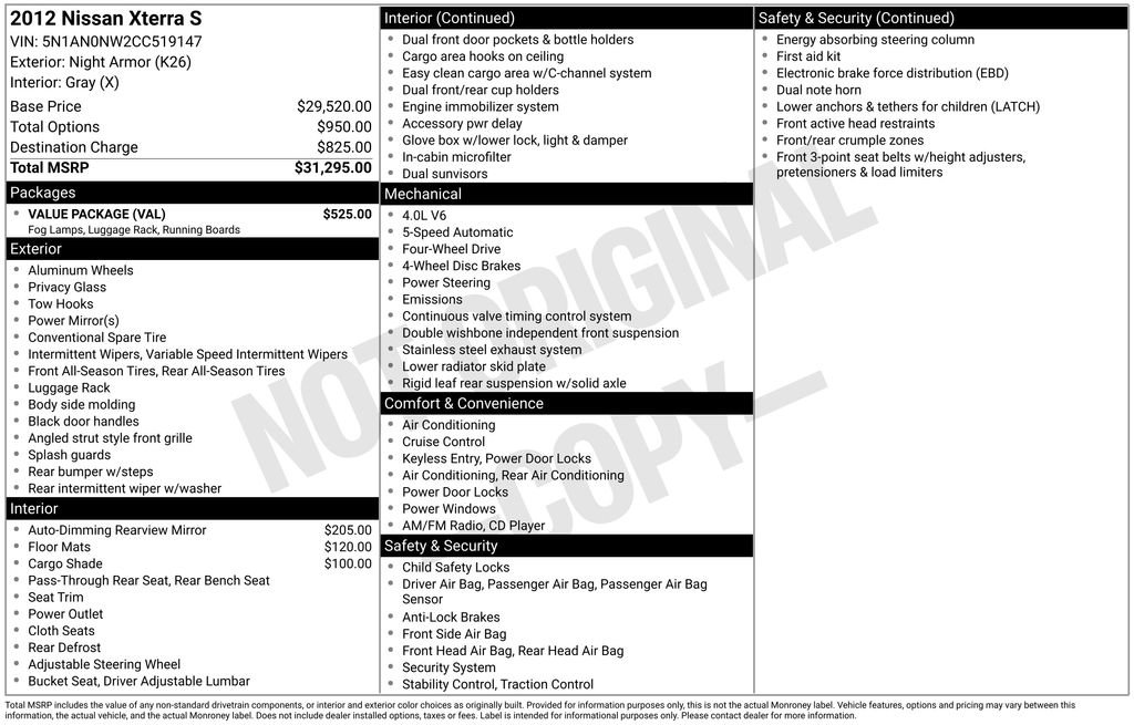Used 2012 Nissan Xterra S w/ Value Package image 13