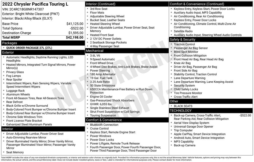 Used 2022 Chrysler Pacifica Touring-L FWD image 35