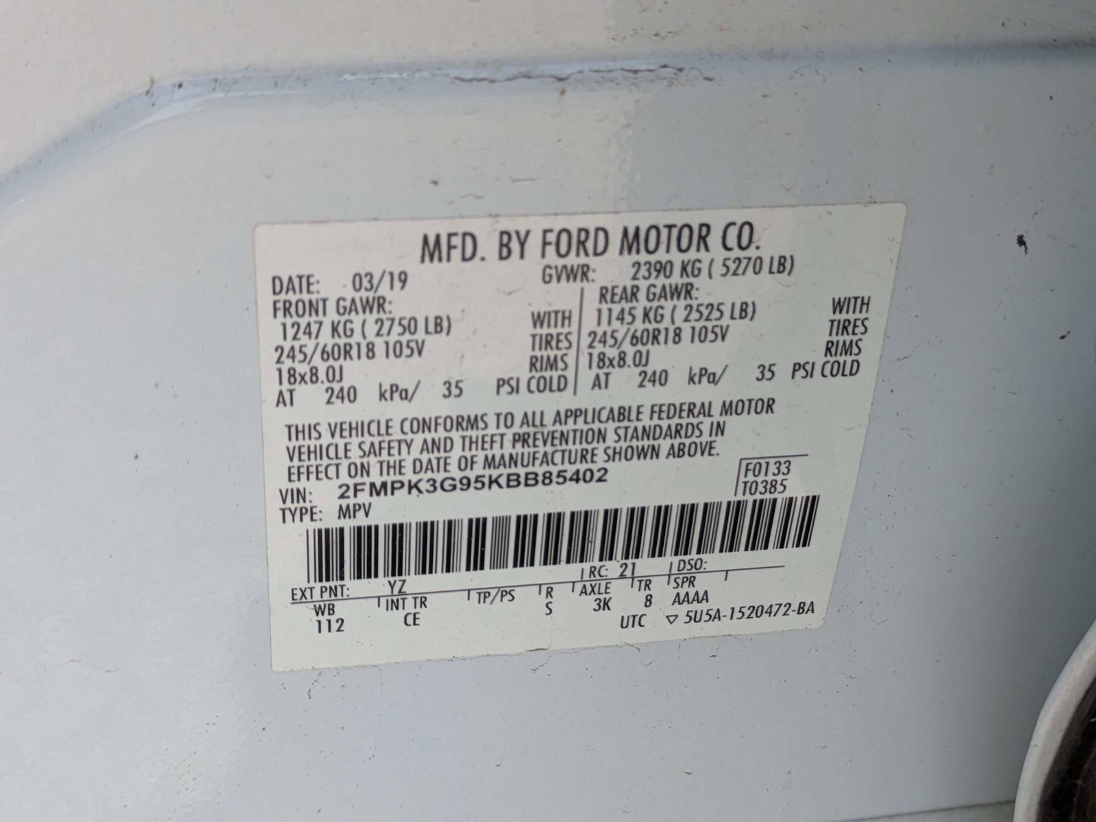 Certified 2019 Ford Edge SE FWD image 15