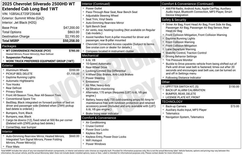 New 2025 Chevrolet Silverado 2500 W/T w/ WT Convenience Package image 34
