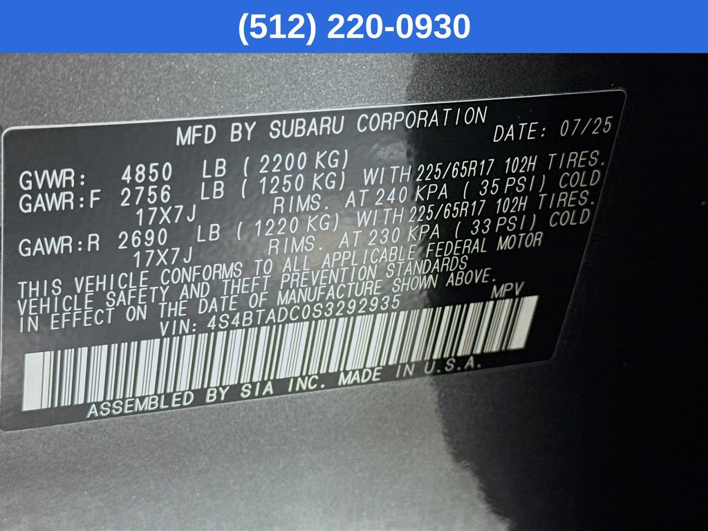 Certified 2025 Subaru Outback Premium AWD/4WD image 40