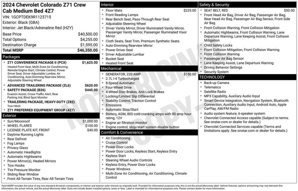 Certified 2024 Chevrolet Colorado Z71 w/ Z71 Convenience Package 2 AWD/4WD image 11