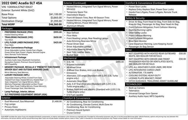 Used 2022 GMC Acadia SLT w/ Preferred Package AWD/4WD image 5