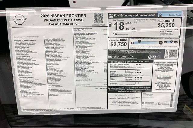 New 2026 Nissan Frontier PRO-4X w/ Pro Premium Package AWD/4WD image 39