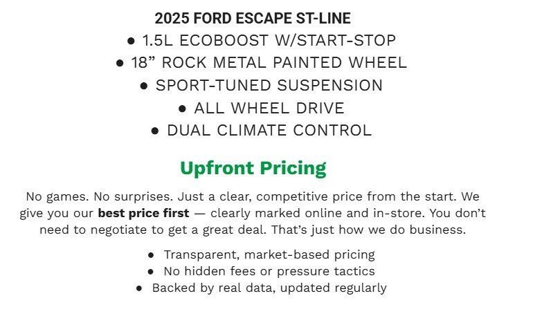 Certified 2025 Ford Escape ST-Line AWD/4WD image 2