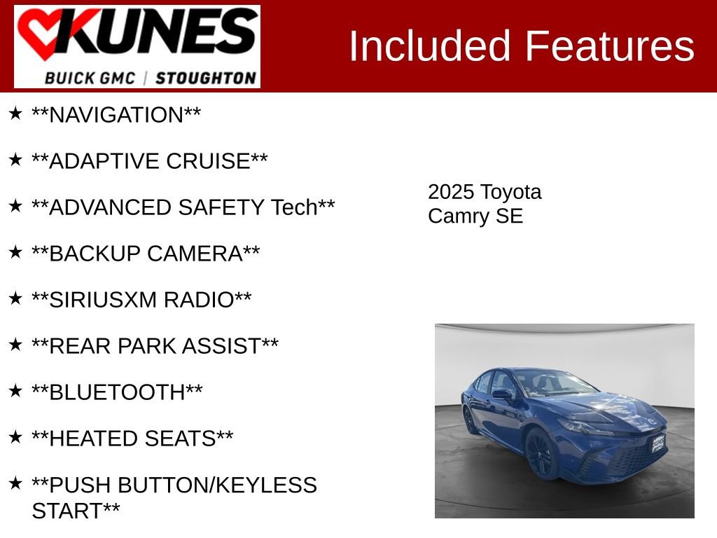 Used 2025 Toyota Camry SE FWD image 2