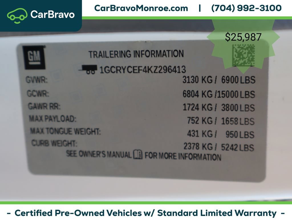 Certified 2019 Chevrolet Silverado 1500 Custom Trail Boss w/ Custom Convenience Package AWD/4WD image 50