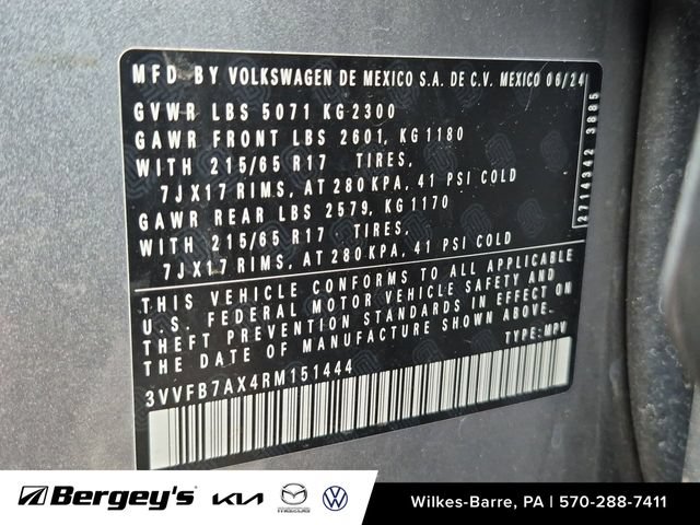 Certified 2024 Volkswagen Tiguan S AWD/4WD image 29