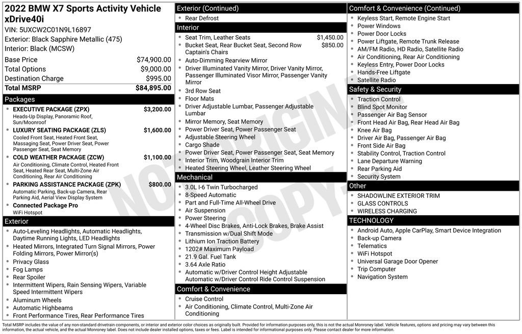 Used 2022 BMW X7 xDrive40i w/ Executive Package AWD/4WD image 33