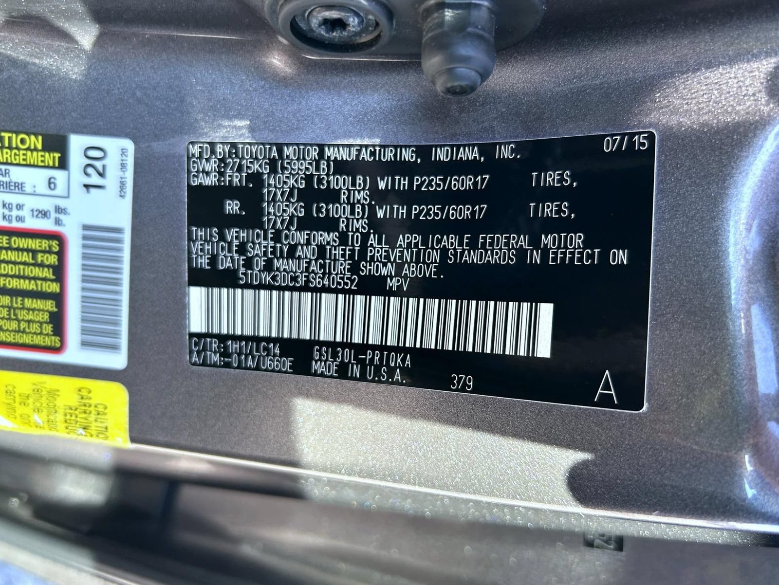 Used 2015 Toyota Sienna XLE w/ XLE Navigation Package FWD image 25