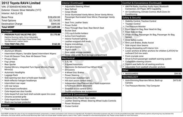 Used 2012 Toyota RAV4 Limited w/ Premium Plus Value Pkg AWD/4WD image 2