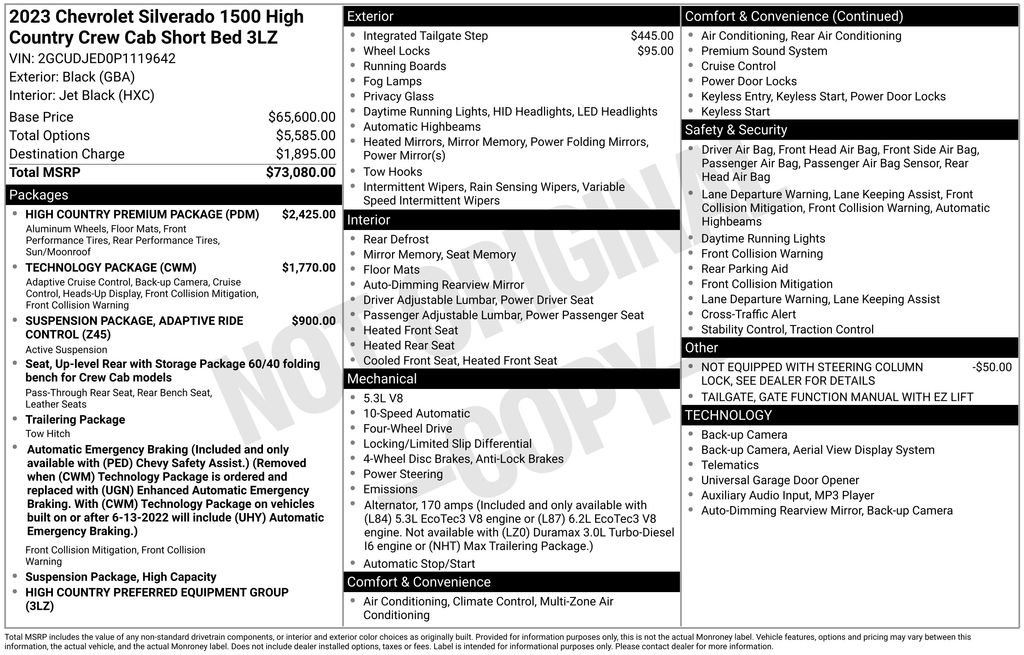 Used 2023 Chevrolet Silverado 1500 High Country w/ High Country Premium Package image 36