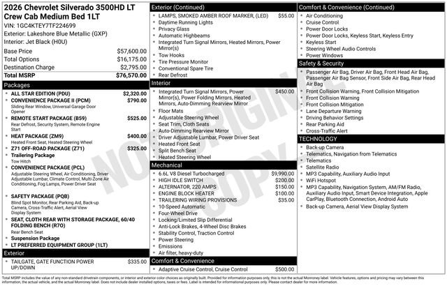 New 2026 Chevrolet Silverado 3500 LT w/ All Star Edition AWD/4WD image 4