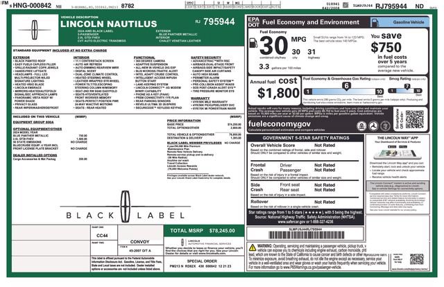 Certified 2024 Lincoln Nautilus Black Label AWD/4WD image 36
