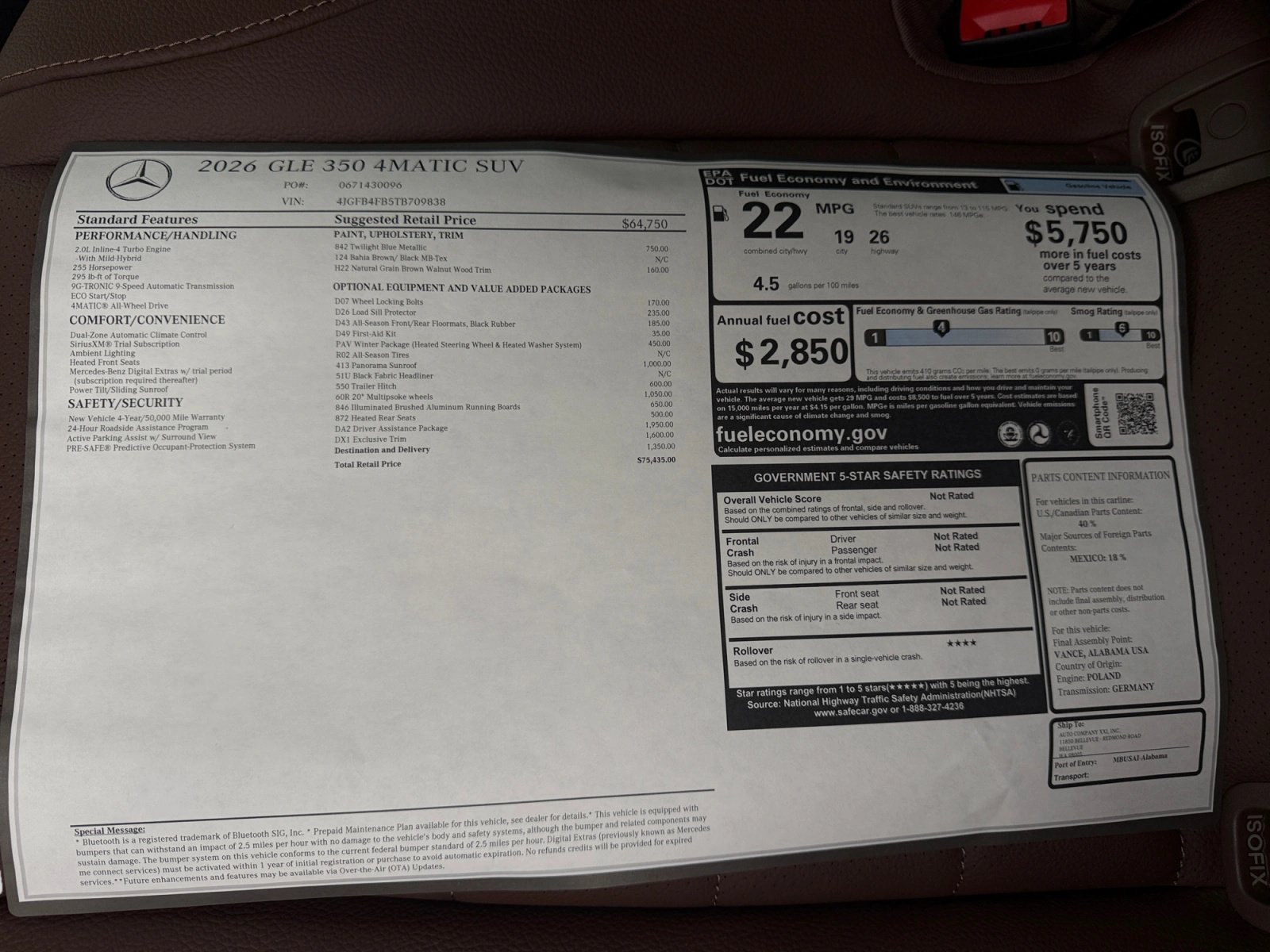 New 2026 Mercedes-Benz GLE 350 4MATIC image 19