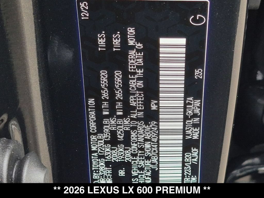 Used 2026 Lexus LX 600 4WD w/ Interior Upgrade Package image 29