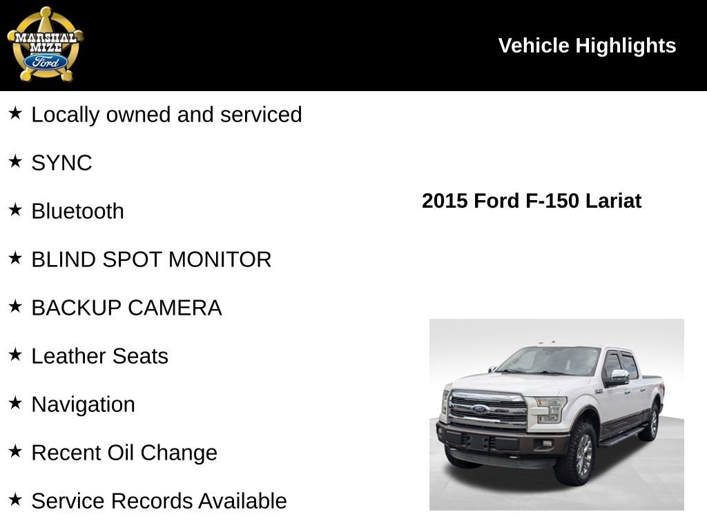 Used 2015 Ford F150 Lariat w/ Equipment Group 502A Luxury AWD/4WD image 2