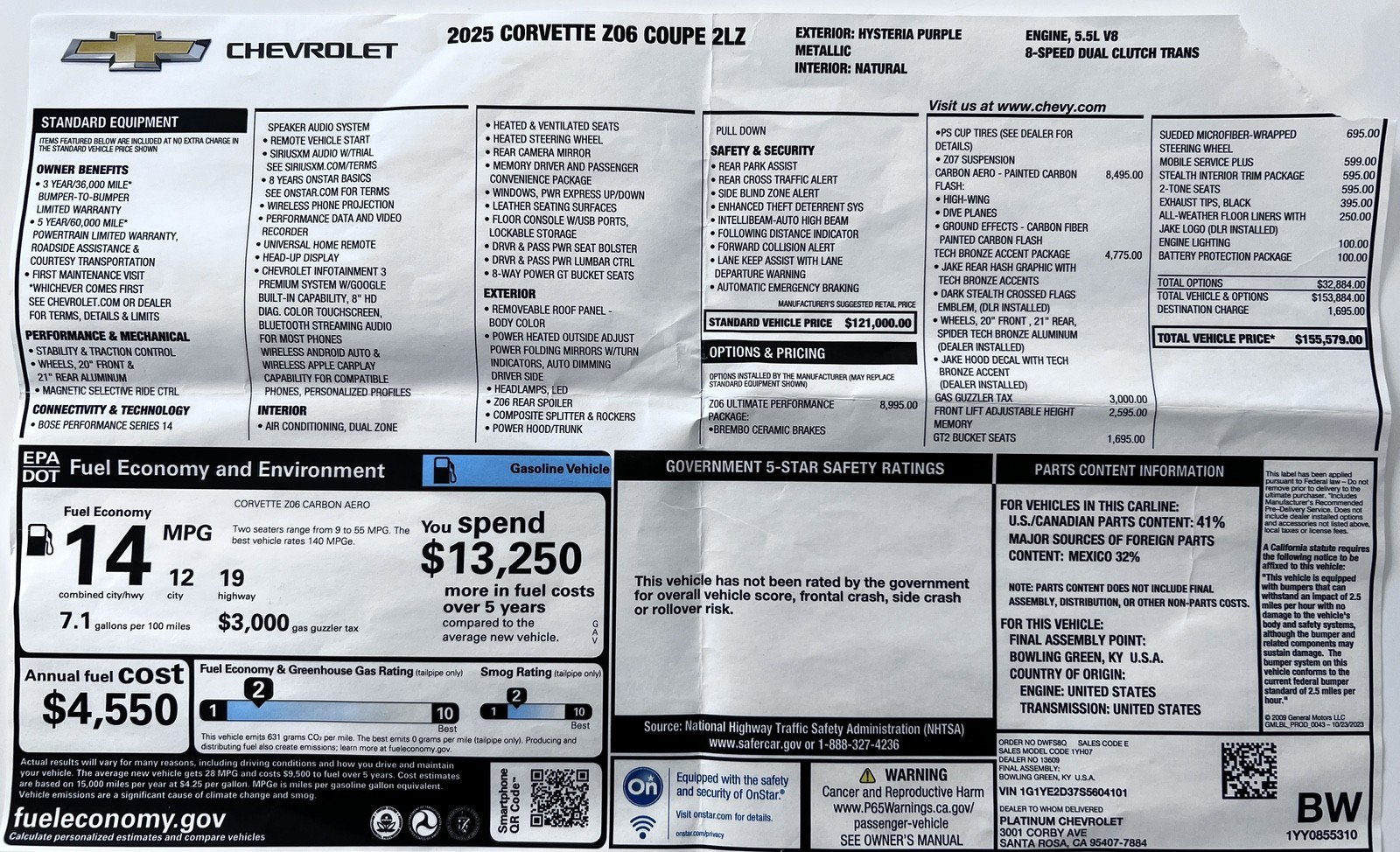 Used 2025 Chevrolet Corvette Z06 w/ Z07 Performance Package RWD image 31