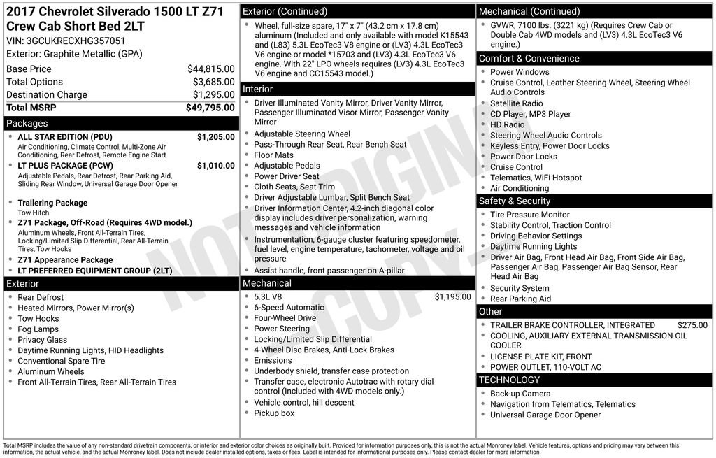 Used 2017 Chevrolet Silverado 1500 LT w/ All Star Edition image 2